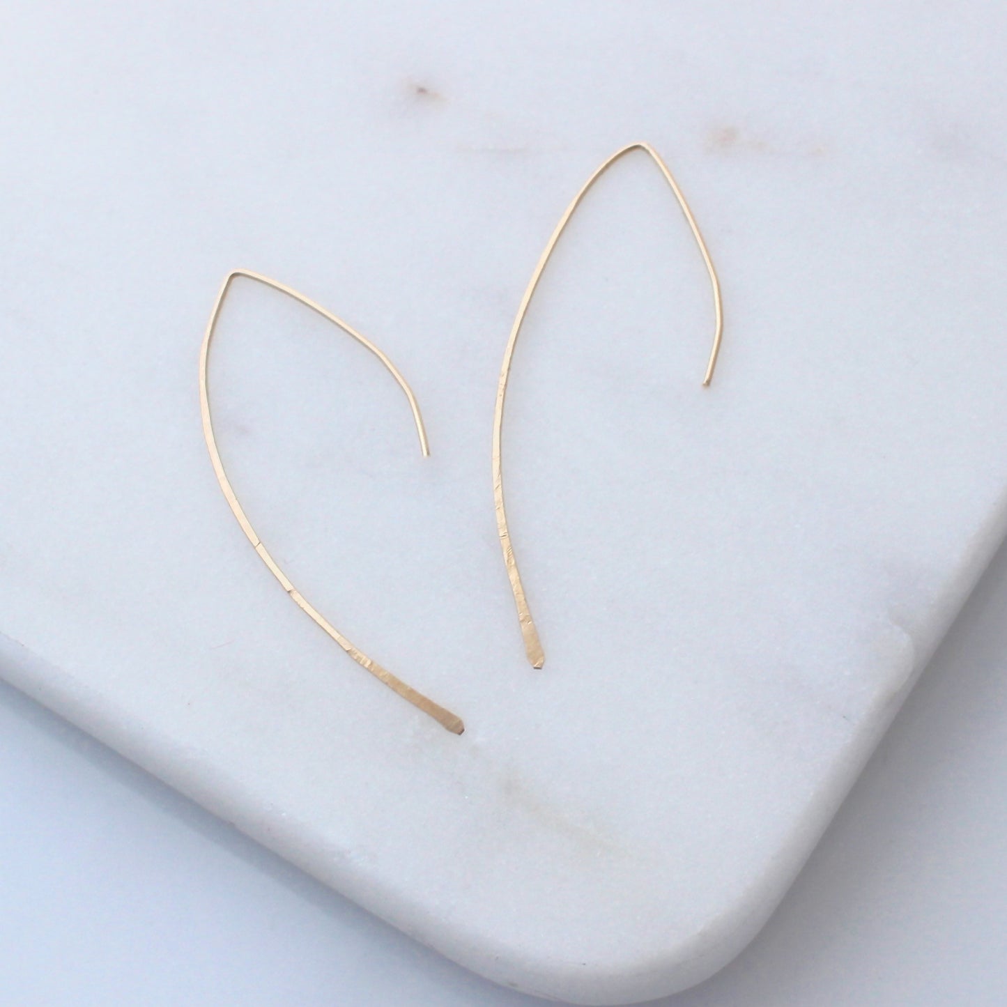 Gold Arc ear threader earrings