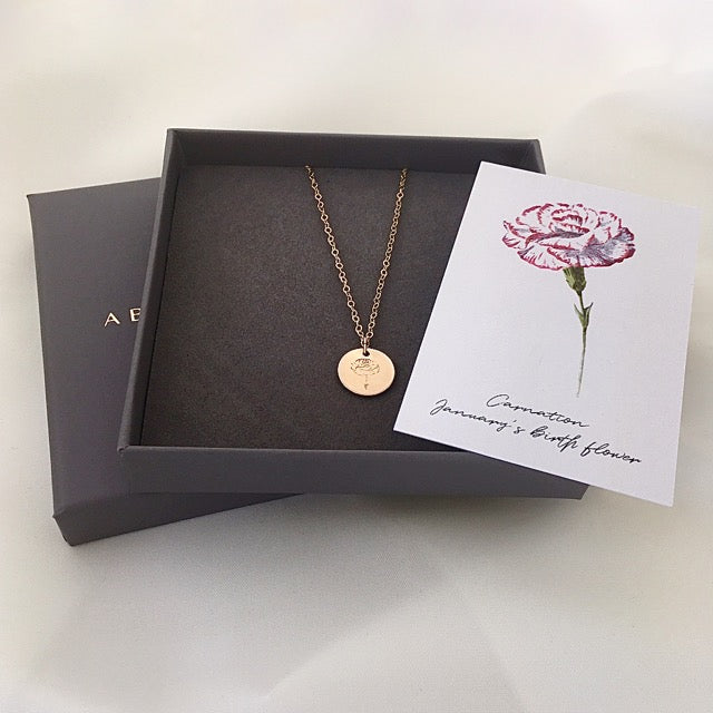 Carnation flower hot sale necklace