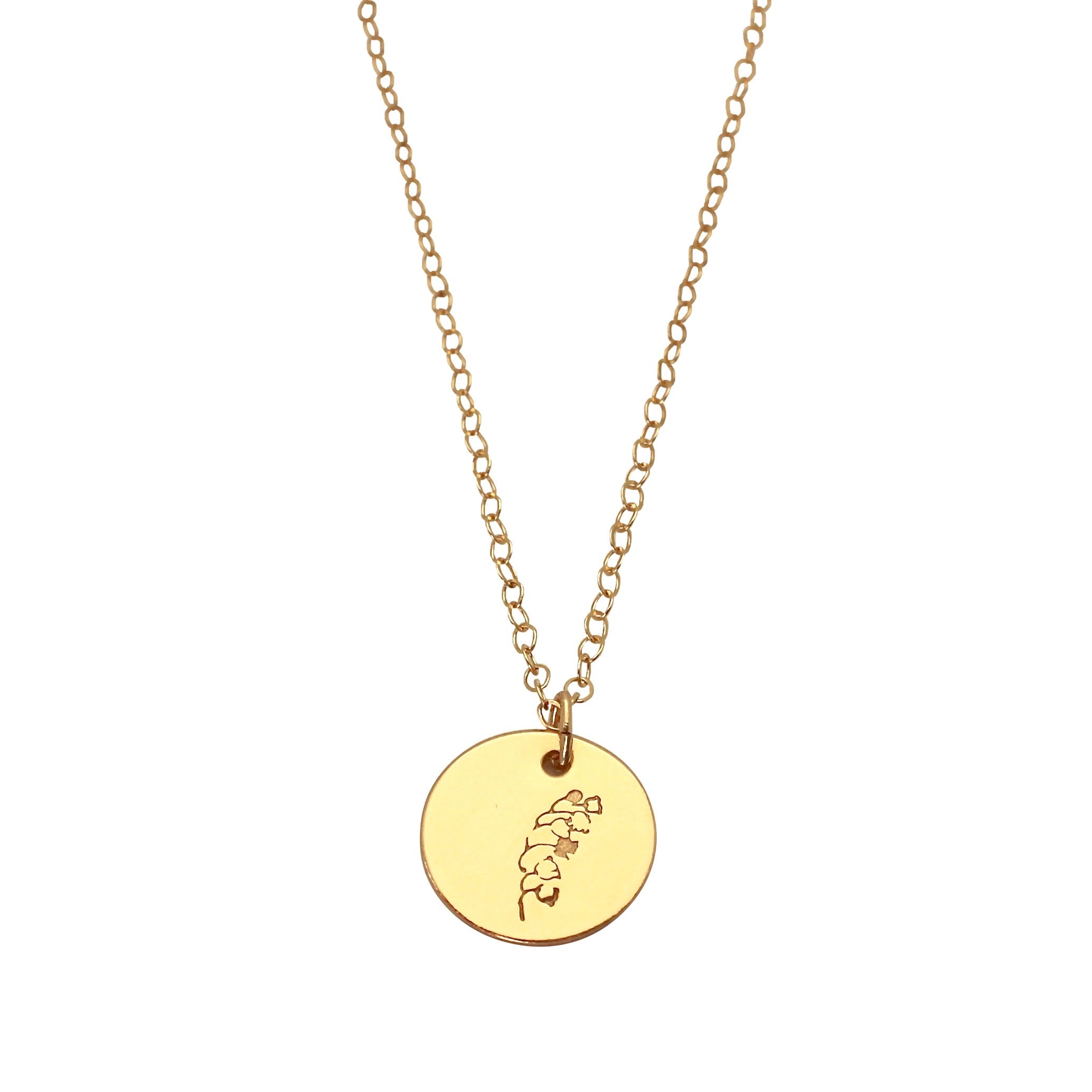 Gold lily shop flower necklace