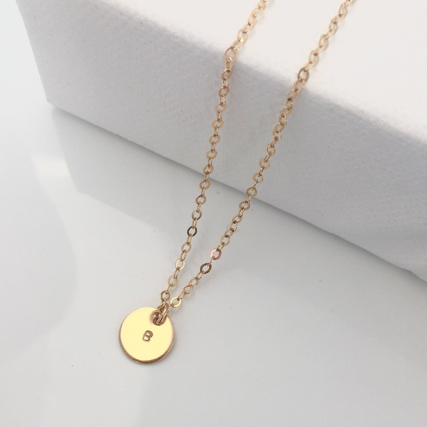 Mini Gold Personalised Disc necklace 2