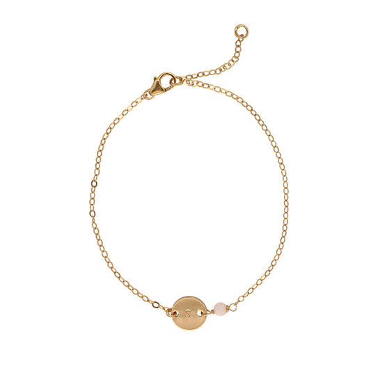 Gold Birthstone bracelet - October - Opal