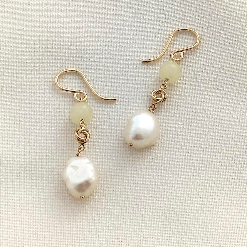 Yellow Chalcedony Pearl earrings