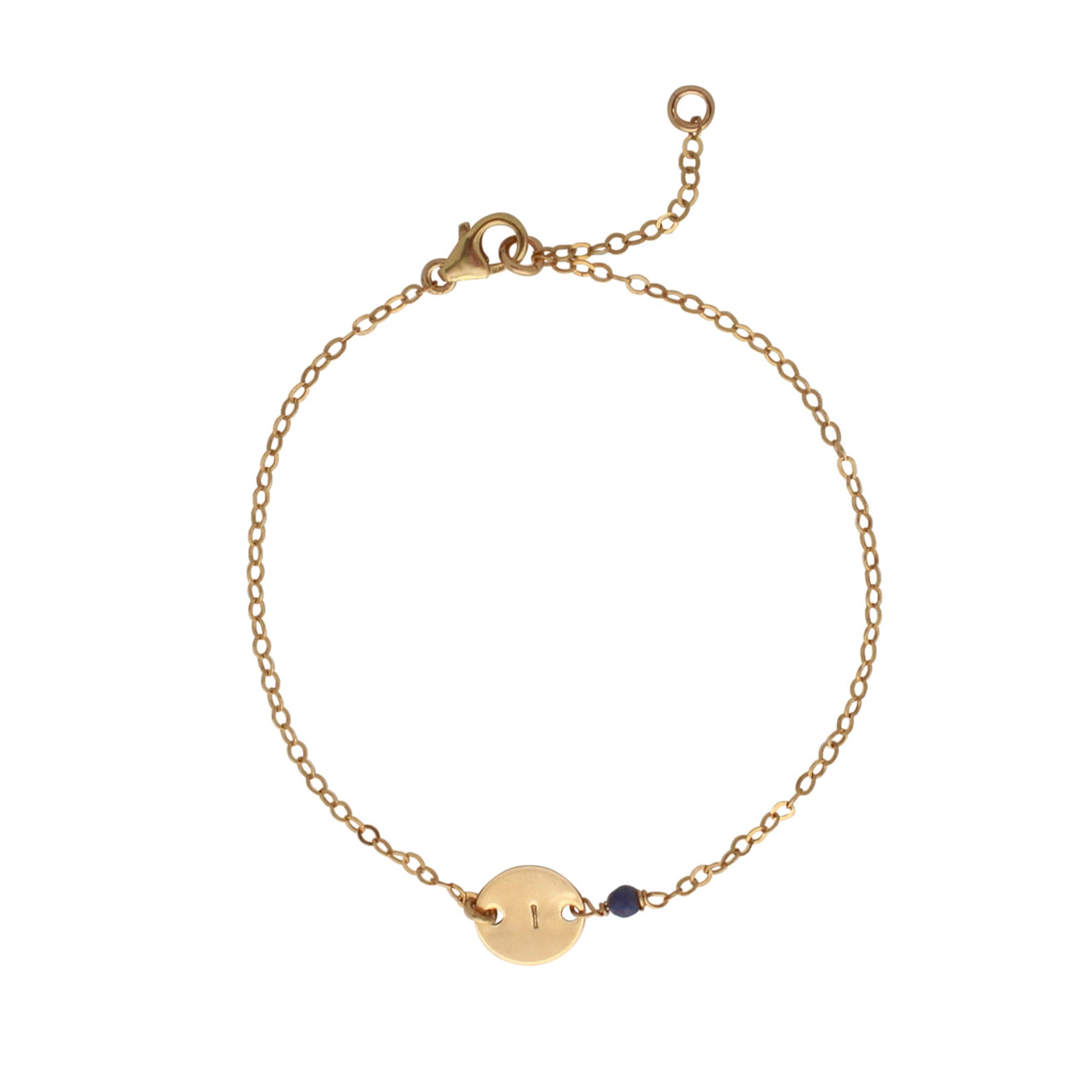 Gold Birthstone bracelet - September - Sapphire