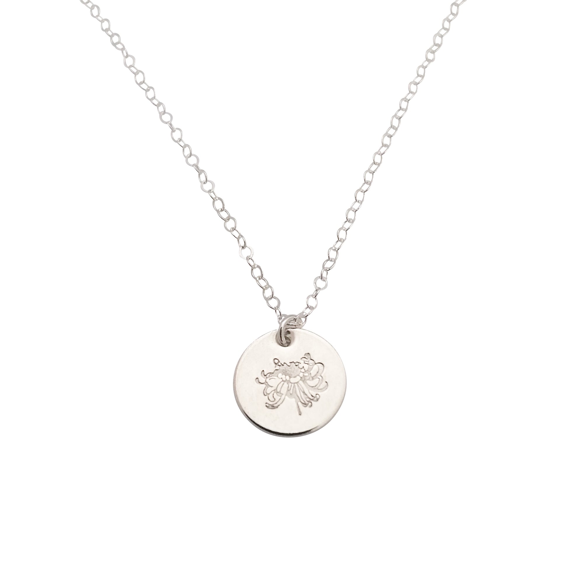 Silver Birth Flower necklace