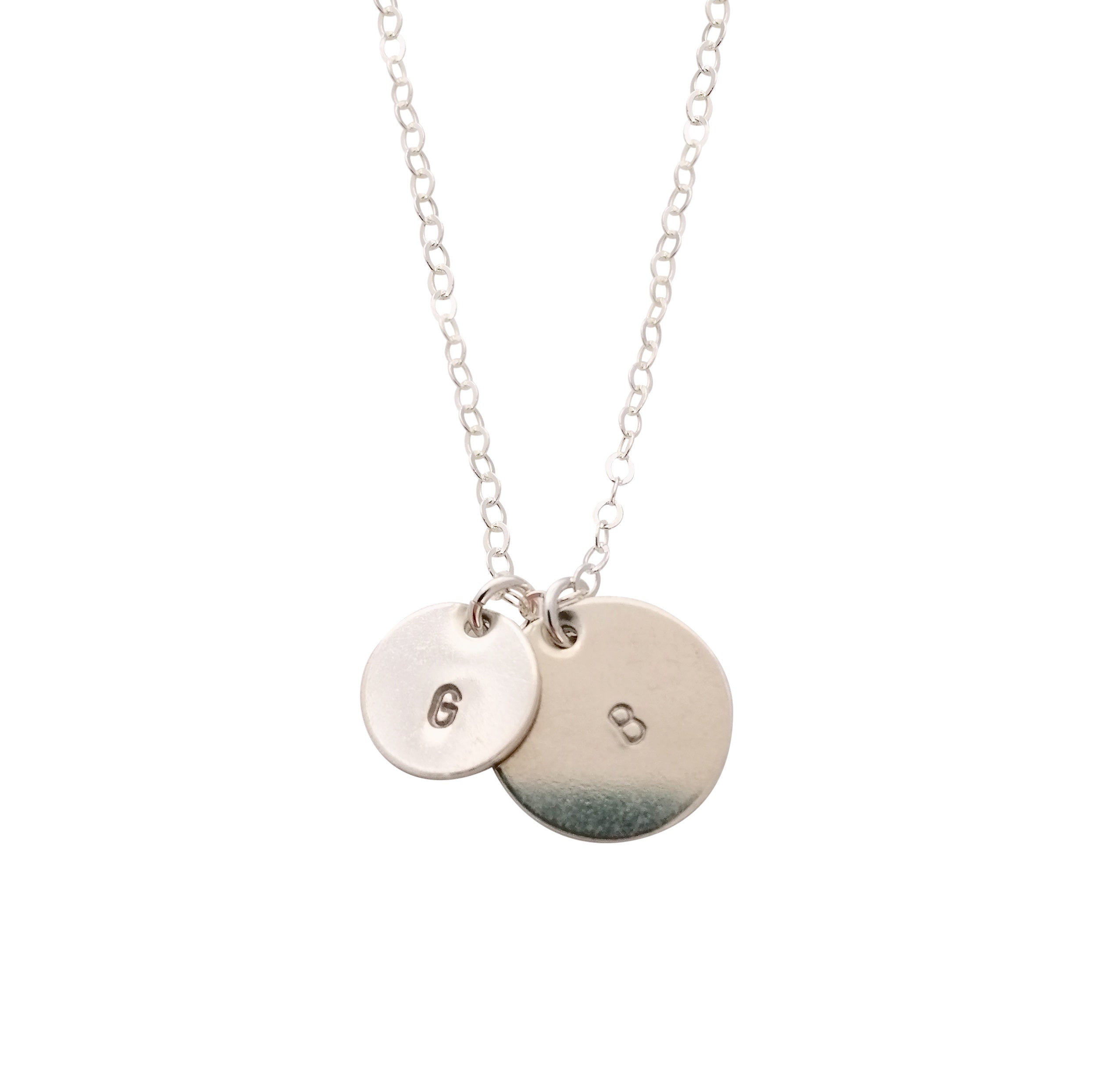 Personalised Polished Disc & Heart Necklace | Made For You