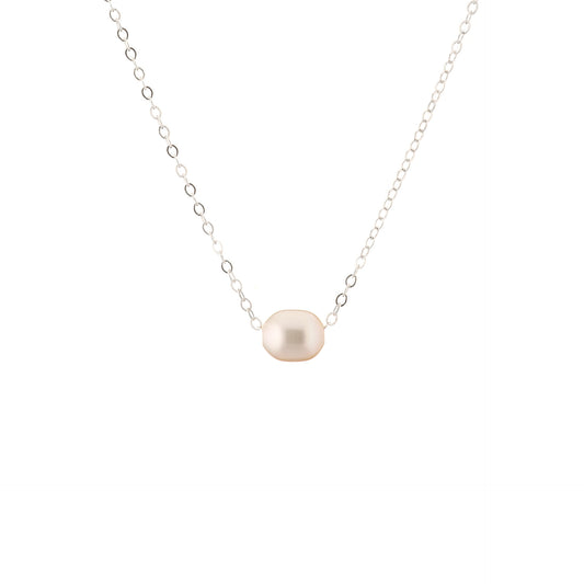 Silver Floating Pearl necklace