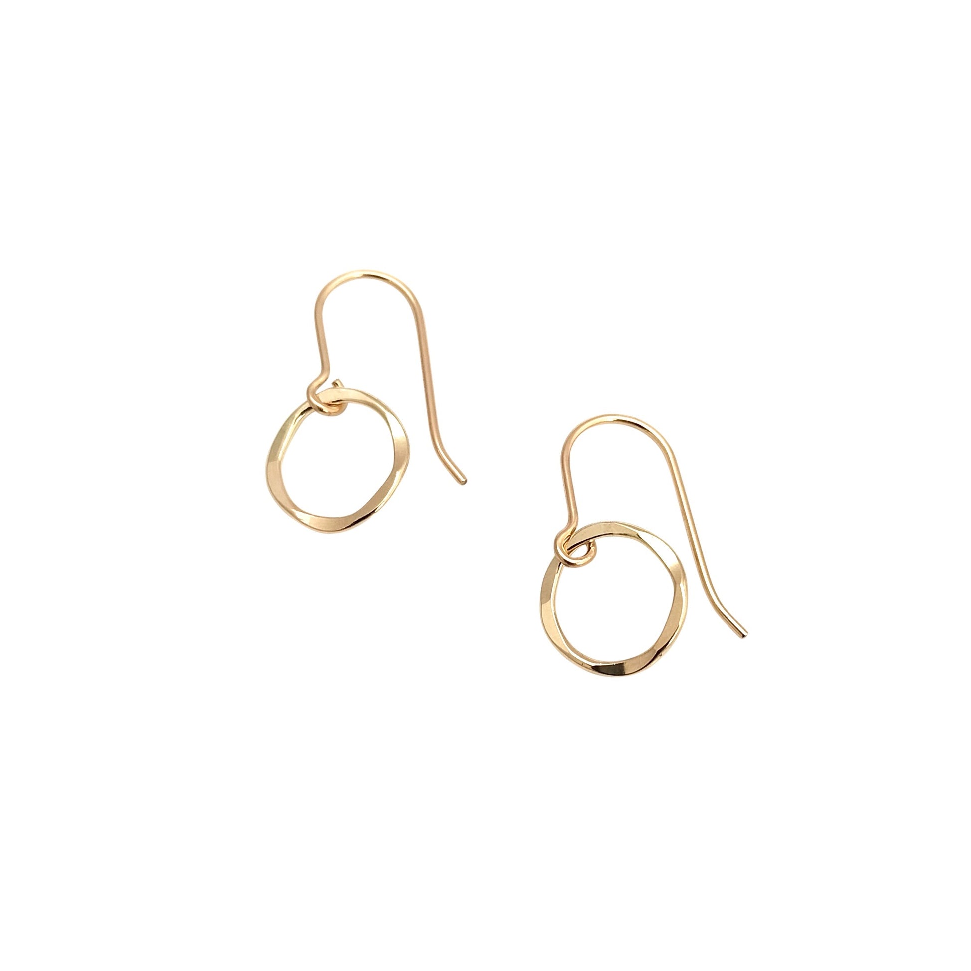 Textured gold circle earrings