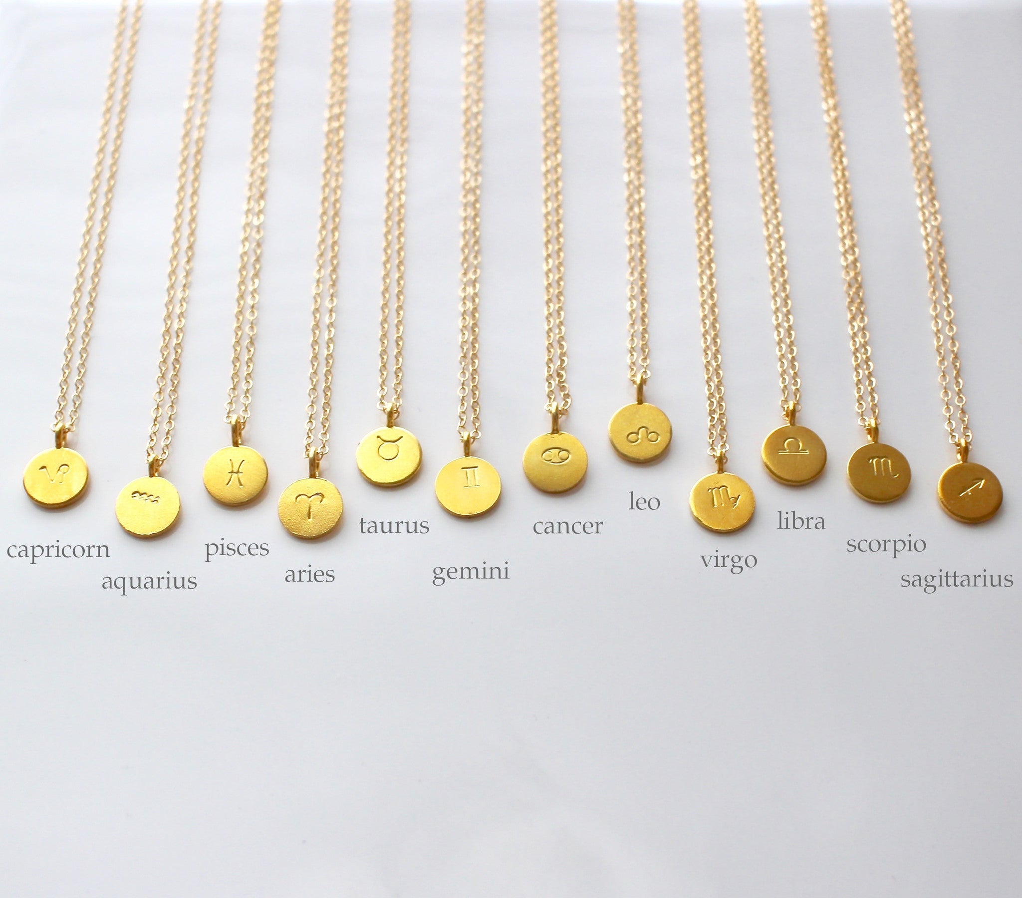 Gold chain online with zodiac sign