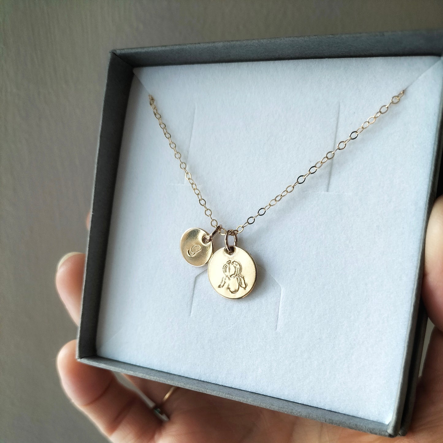 Personalised february birth flower necklace