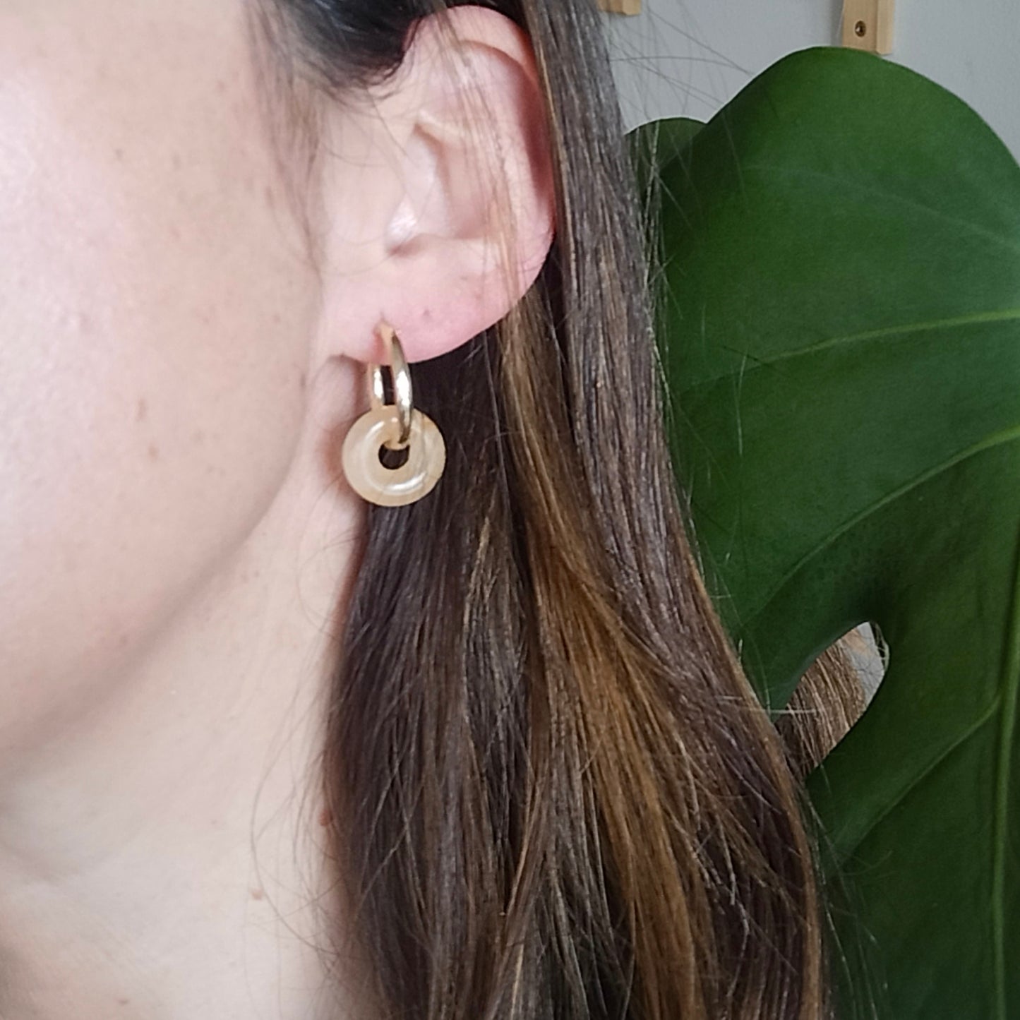 Aventurine gemstone hoop earrings